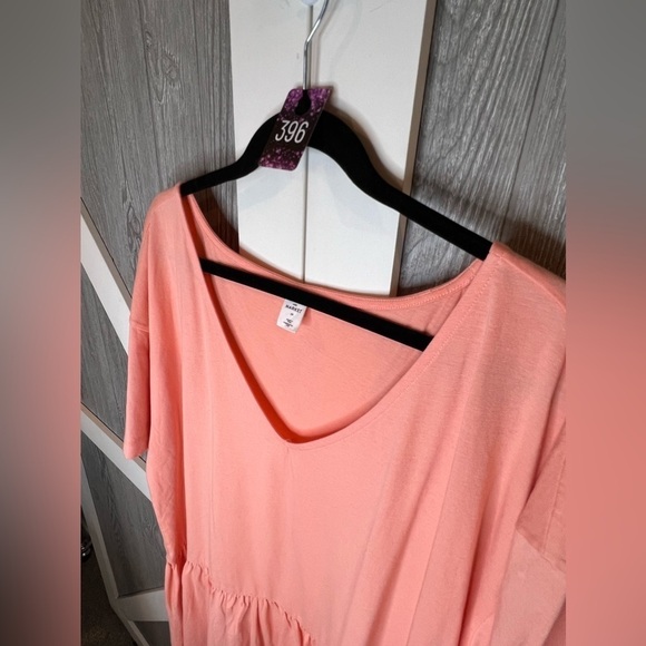 396. NWT Melrose & Market Organic Cotton Seamed T-Shirt Dress in Coral Amber 2X - Picture 3 of 8